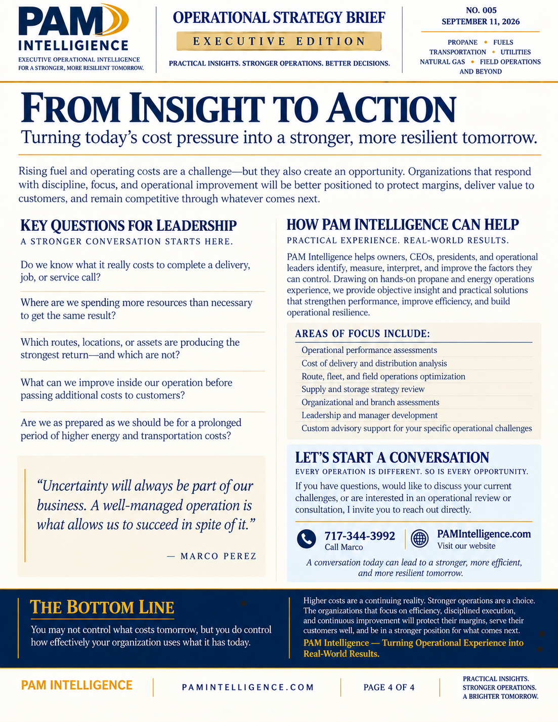 Designed edition page about turning insight into action