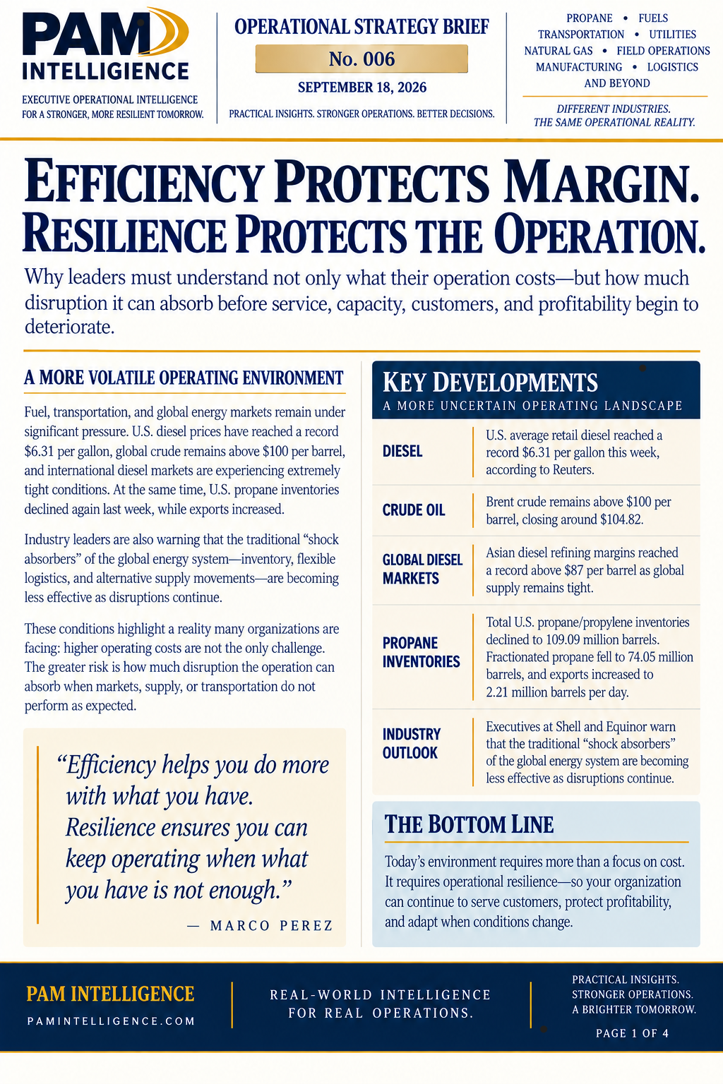 Efficiency Protects Margin. Resilience Protects the Operation. cover