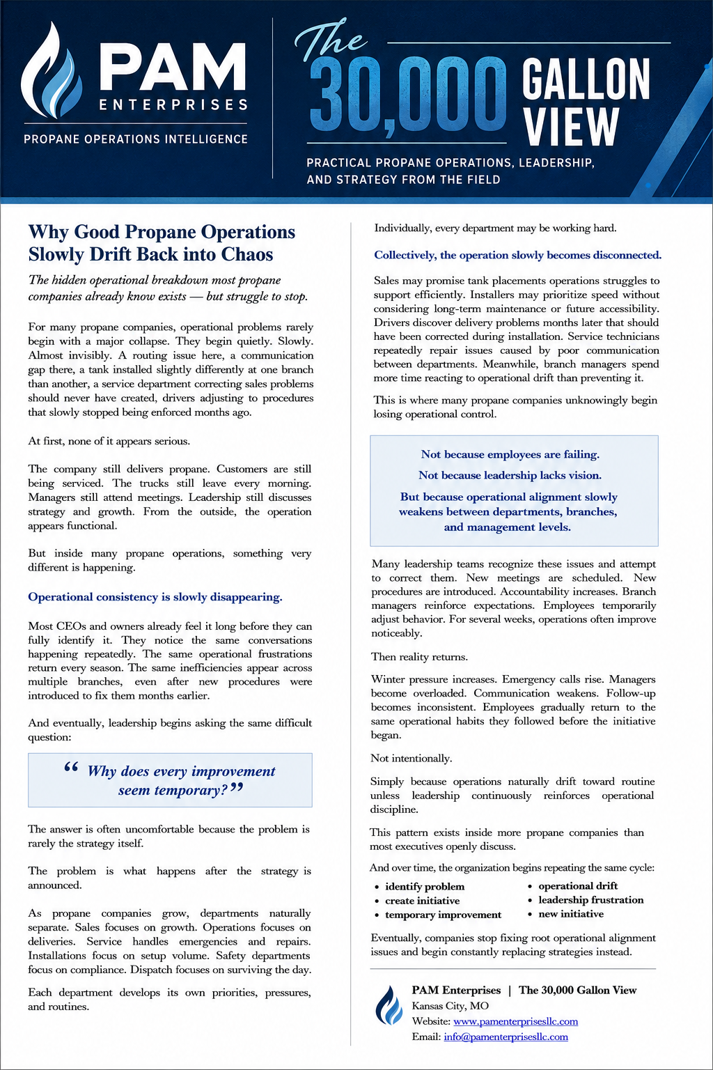 Designed edition of Why Good Propane Operations Slowly Drift Back into Chaos